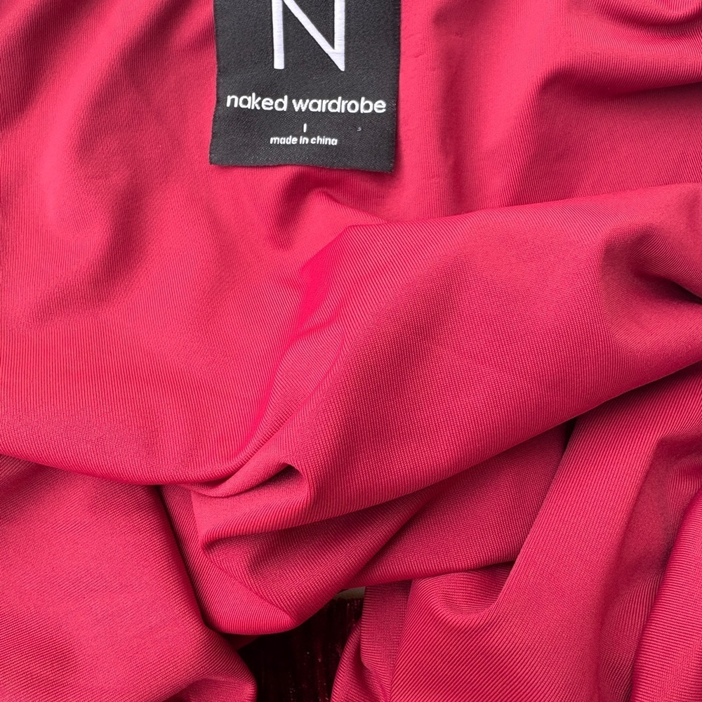 Naked Wardrobe Vibrant Red Velvet Size Large NWOT - Picture 4 of 7